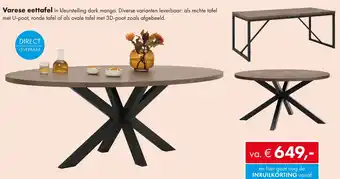 Woonsquare Varese eettafel aanbieding