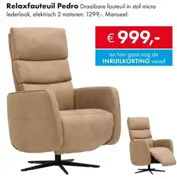 Woonsquare Relaxfauteuil Pedro aanbieding