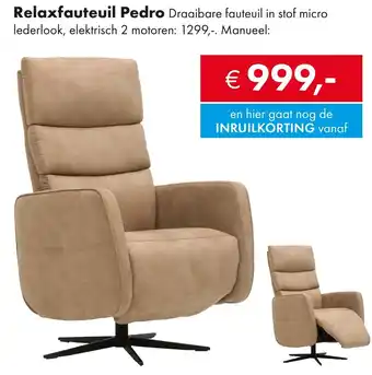 Woonsquare Relaxfauteuil Pedro aanbieding