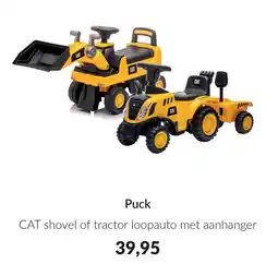 Babypark Puck CAT shovel of tractor loopauto met aanhanger aanbieding