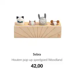 Babypark Sebra Houten pop-up speelgoed Woodland aanbieding