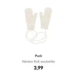 Babypark Puck Wanten Knit woolwhite aanbieding