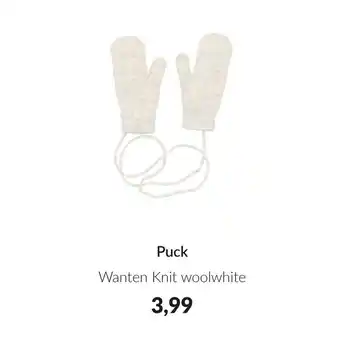 Babypark Puck Wanten Knit woolwhite aanbieding