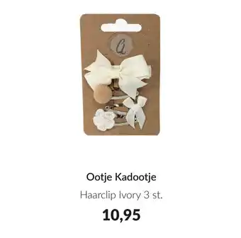 Babypark Ootje Kadootje Haarclip Ivory 3 st. aanbieding