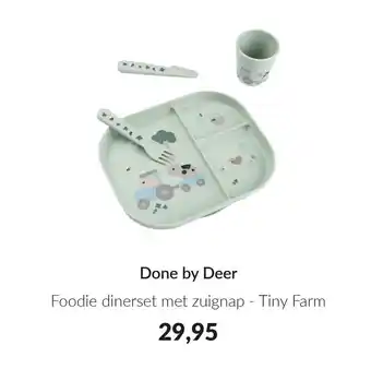 Babypark Done by Deer Foodie dinerset met zuignap - Tiny Farm aanbieding