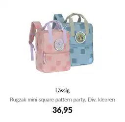 Babypark Lässig Rugzak mini square pattern party. aanbieding