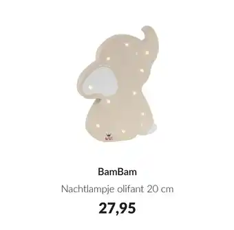 Babypark BamBam Nachtlampje olifant aanbieding