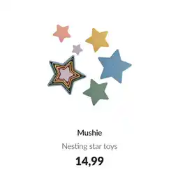 Babypark Mushie Nesting star toys aanbieding