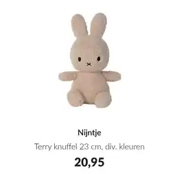 Babypark Nijntje Terry knuffel aanbieding