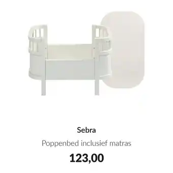 Babypark Sebra Poppenbed inclusief matras aanbieding