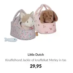 Babypark Little Dutch Knuffelhond Jackie of knuffelkat Merley in tas aanbieding