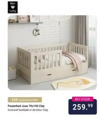 Van Asten BabySuperstore Peuterbed Joan 70x140 Clay aanbieding