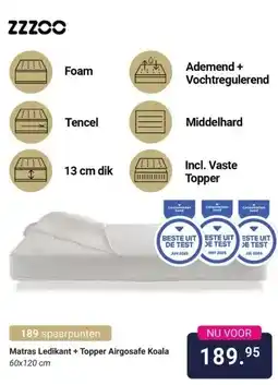 Van Asten BabySuperstore Matras Ledikant + Topper Airgosafe Koala aanbieding