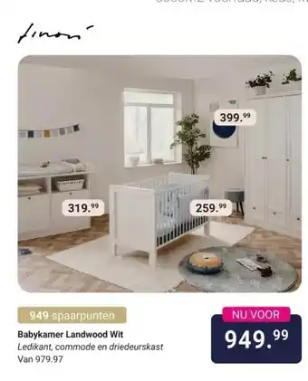 Van Asten BabySuperstore Babykamer Landwood Wit aanbieding