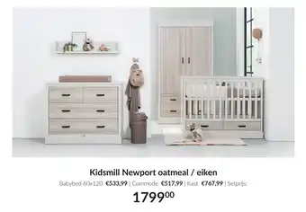 Babypark Kidsmill Newport oatmeal / eiken aanbieding