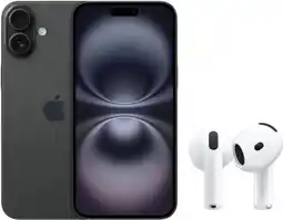 Coolblue Apple iPhone 16 128GB Zwart + AirPods 4 Active Noise Cancellation aanbieding