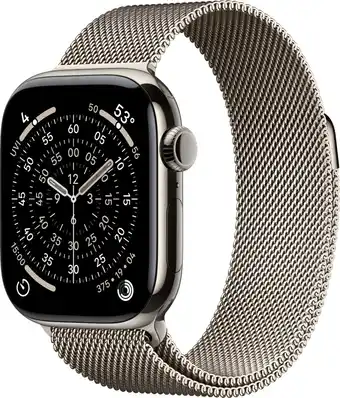 Coolblue Apple Watch Series 11 Cellular 42mm Titanium Natural Milanese Band aanbieding