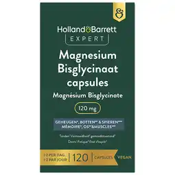Holland & Barrett Holland & Barrett Expert Magnesium Bisglycinaat 120mg - 120 capsules aanbieding