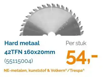 Ivana Hard metaal 42tfn 160x20mm aanbieding