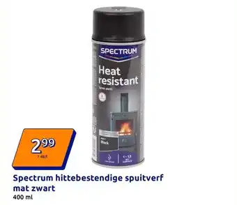 Action Spectrum hittebestendige spuitverf mat zwart aanbieding