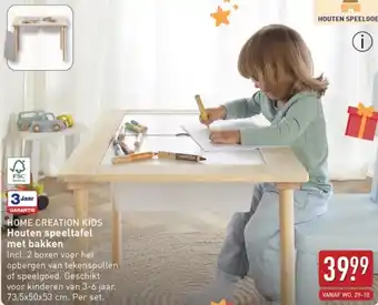 ALDI Home Creation Kids Houten speeltafel met HOME CREATION KIDS Houten speeltafel met bakken aanbieding