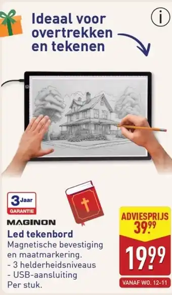 ALDI Maginon Led tekenbord aanbieding