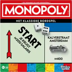 Amazon Monopoly-bordspel met bewaarbakje en grotere pionnen - Nederlandse versie aanbieding