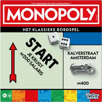 Amazon Monopoly-bordspel met bewaarbakje en grotere pionnen - Nederlandse versie aanbieding