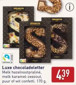 ALDI Luxe chocoladeletter aanbieding