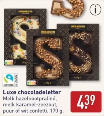 ALDI Luxe chocoladeletter aanbieding