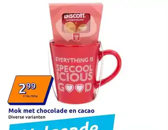 Action Mok met chocolade en cacao aanbieding