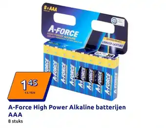 Action A-Force High Power Alkaline batterijen AAA aanbieding