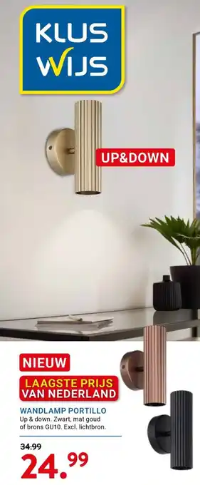 Kluswijs Wandlamp portillo aanbieding