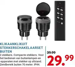 Kluswijs Klikaanklikuit stekkerschakelaarset buiten aanbieding