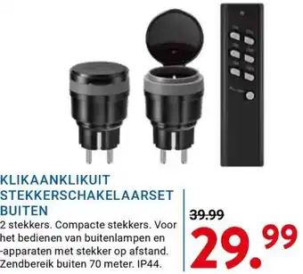 Kluswijs Klikaanklikuit stekkerschakelaarset buiten aanbieding
