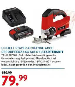 Kluswijs Einhell power-x-change accu decoupeerzaag solo + starterskit aanbieding