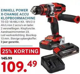 Kluswijs Einhell power x-change accu klopboormachine aanbieding