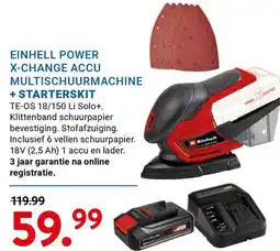 Kluswijs Einhell power x-change accu multischuurmachine + starterskit aanbieding