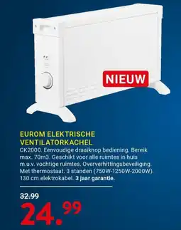 Kluswijs Eurom elektrische ventilatorkachel aanbieding