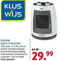 Kluswijs Eurom safe-t-heater aanbieding