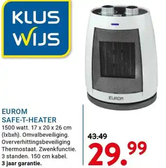 Kluswijs Eurom safe-t-heater aanbieding