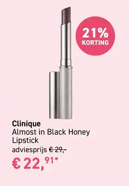 Mooi parfumerie Clinique Almost in Black Honey Lipstick aanbieding