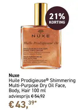 Mooi parfumerie Nuxe Huile Prodigieuse Shimmering aanbieding