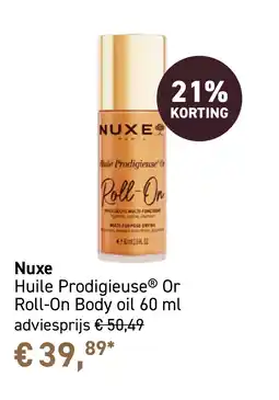 Mooi parfumerie Nuxe Huile Prodigieuse Or Roll-On Body oil aanbieding