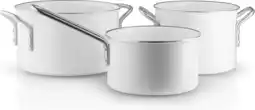 Bol.com Eva Trio - White Line Pannenset Set van 3 Stuks - Aluminium - Wit aanbieding