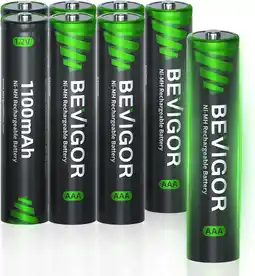 Amazon BEVIGOR 8 AAA Oplaadbare Batterijen 1100mAh 1.2V NiMH, Hoge Capaciteit, Vooraf Opgeladen aanbieding