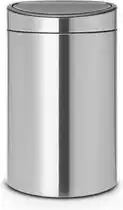 Bol.com Afvalverzamelaar 40 liter 'Touch Bin' met kunststof binnenemmer Matt Steel aanbieding