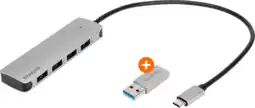 Coolblue BlueBuilt 4-Poorts USB-A/C 3.0 Hub aanbieding