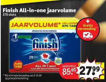 Kruidvat Finish All-in-one jaarvolume 270 stuks aanbieding