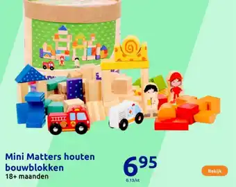 Action Mini Matters houten bouwblokken aanbieding